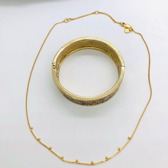 Modern Vintage Dainty Necklace & Snakeskin Bracelet - Picture 2 of 10